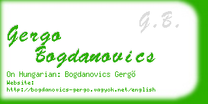 gergo bogdanovics business card