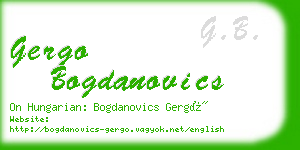 gergo bogdanovics business card